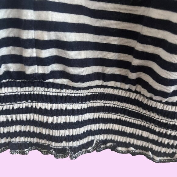 Torrid Blouse Womens 4 Blue White Peasant Style Short Split Sleeve Top - Picture 10 of 10